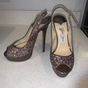 Jimmy Choo Vita Glitter Heels 36